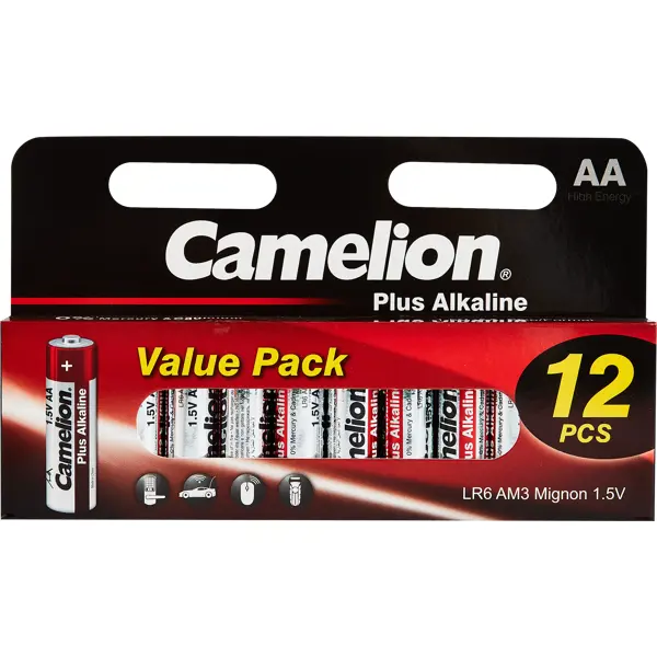 Батарейка Camelion Plus Alkaline LR6-HP12 алкалиновая LR6 AA 12 шт.