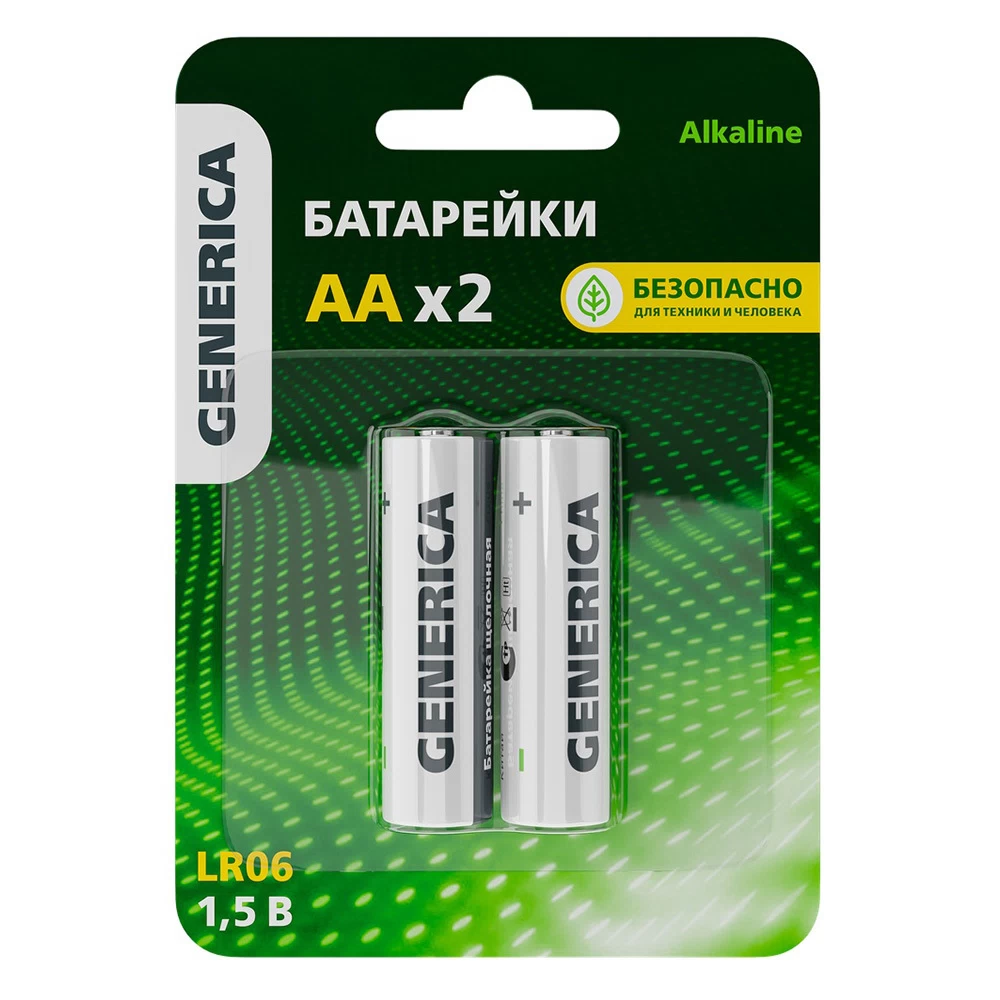 Батарейка Generica Alkaline пальчиковый LR6 1,5 В (2 шт.) (ABT-LR06-ST-L02-G/4885)