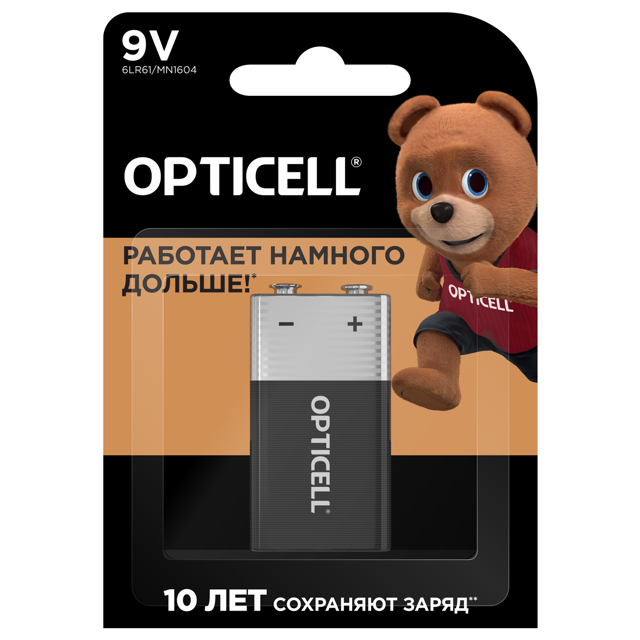 батарейка OPTICELL 9В алкалиновая 6LR61 1шт