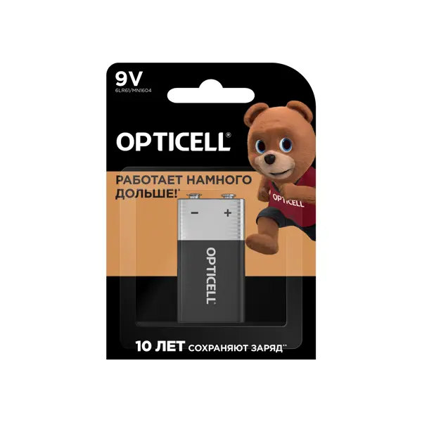 Батарейка Opticell Basic алкалиновая 6LR61 крона 1 шт.