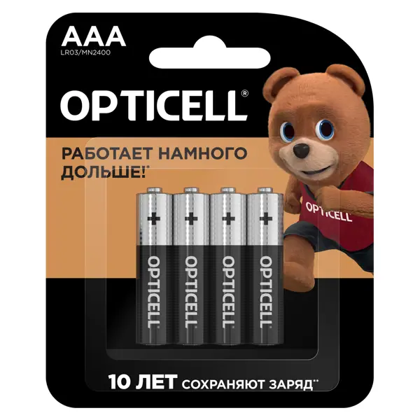 Батарейка Opticell Basic алкалиновая LR03 AAA 4 шт.