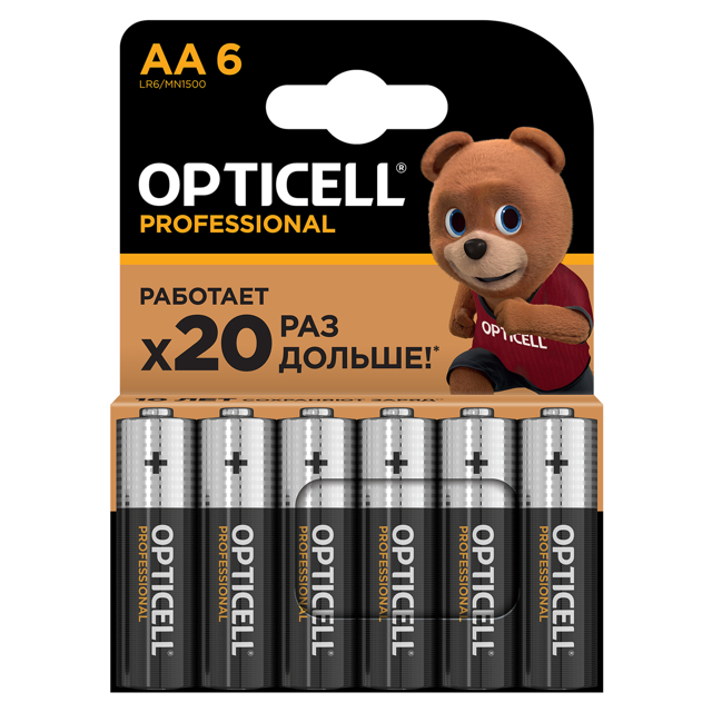 батарейка OPTICELL Профешионал 1,5В алкалиновая AA 6шт