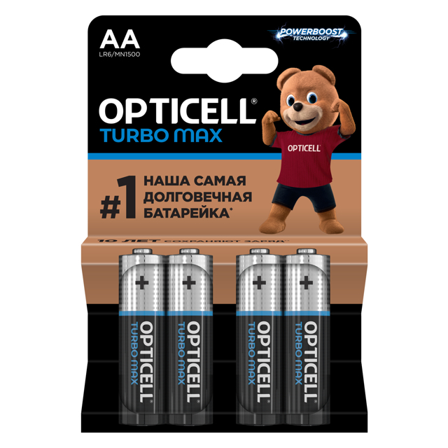 батарейка OPTICELL Турбо Макс 1,5В алкалиновая AA 4шт