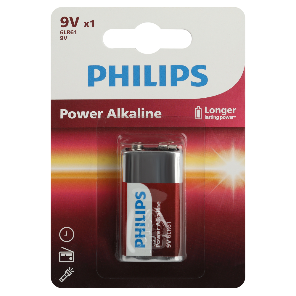 Батарейка Philips Power крона 6LR61 9 В (1 шт.) (Б0062717)
