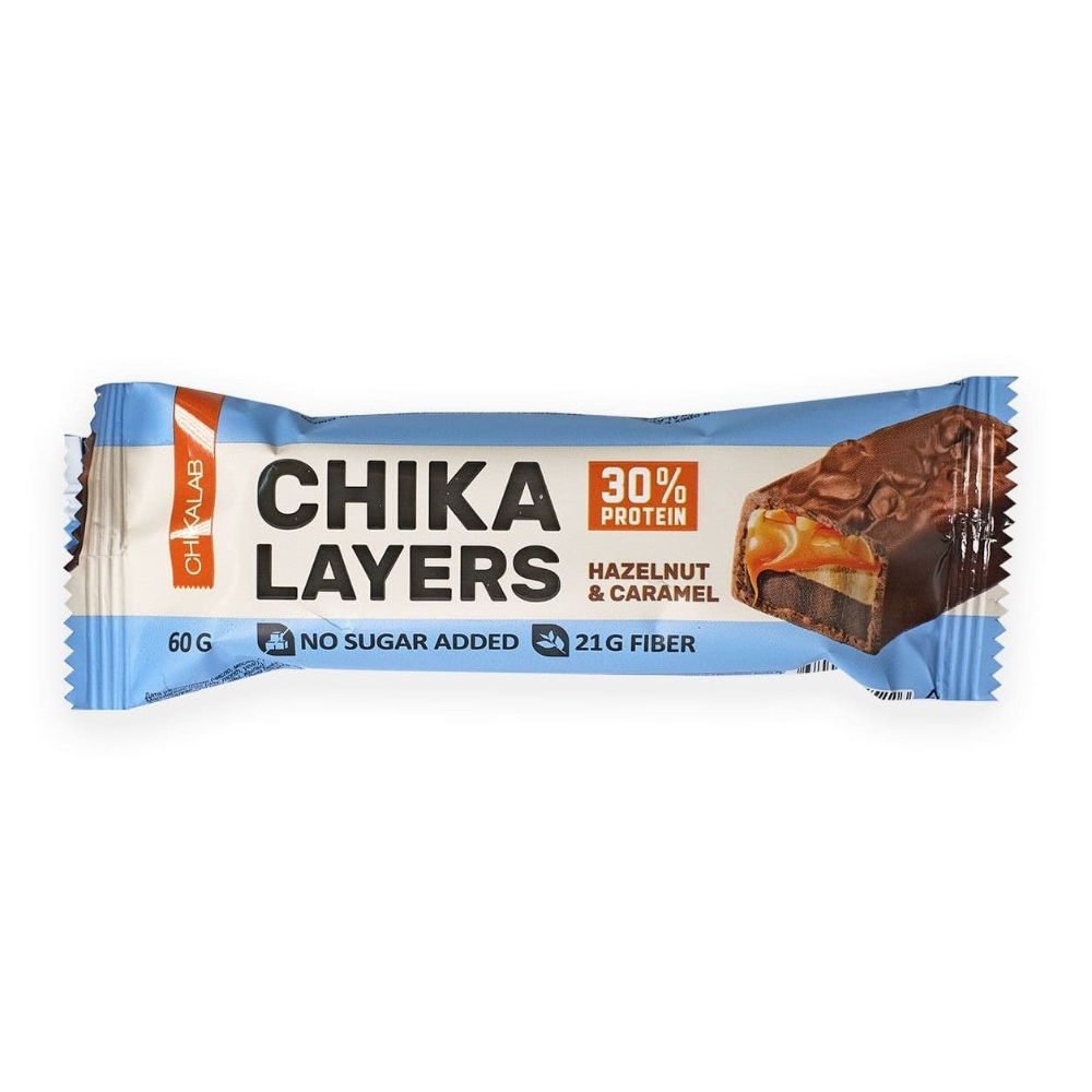 Батончик протеиновый ChikaLab Chika Layers глазированный лесной орех с карамелью 60 г