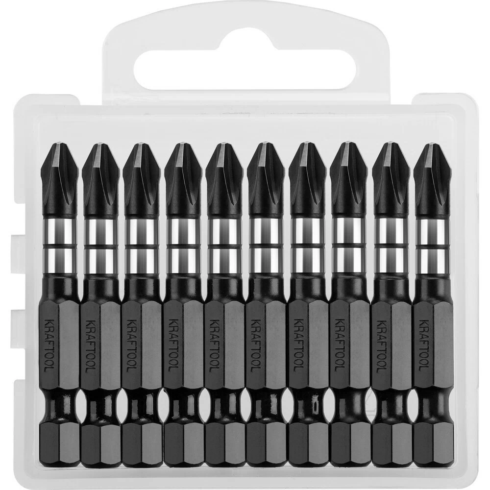 Бита Kraftool Impact PH2 50 мм ударная (10 шт.) (26191-2-50-S10)