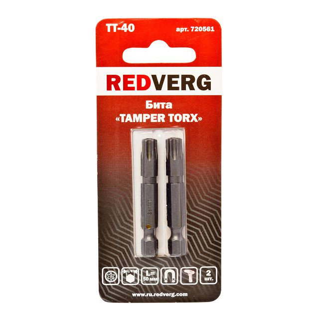 бита REDVERG Torx Tamper 40х50мм 2шт