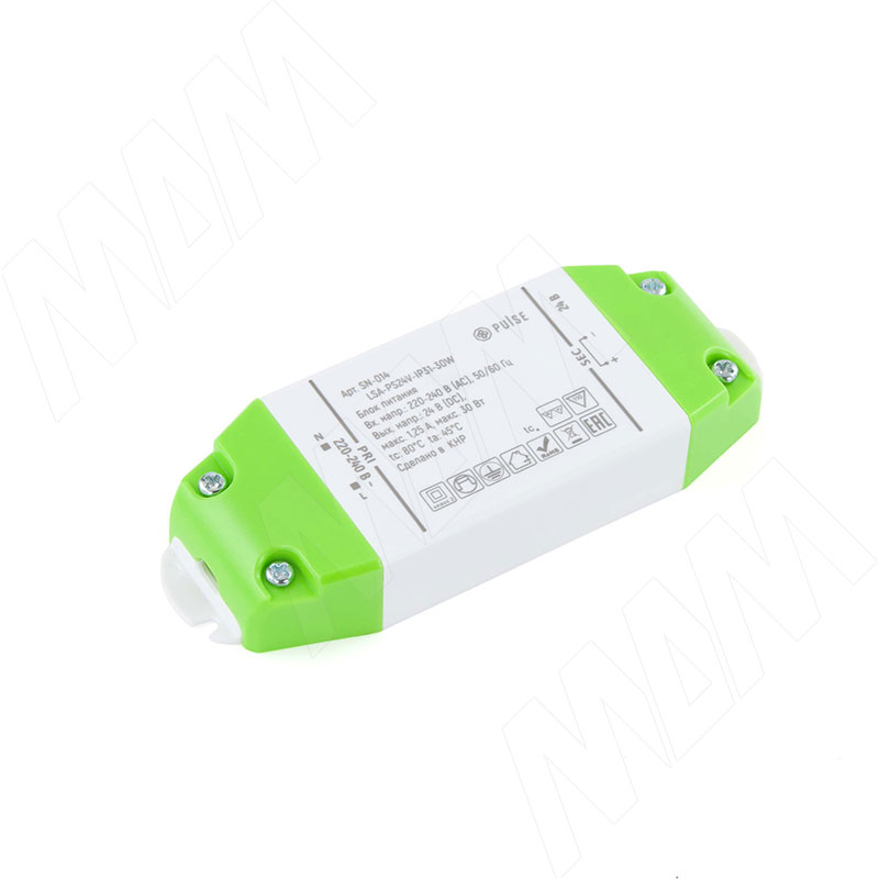 Блок питания AC-230/DC-24V, IP20, 30W (LSA-PS24V-IP31-30W)