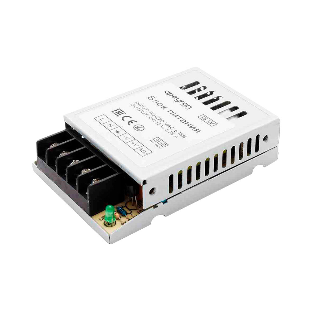 Блок питания для светодиодной ленты Apeyron 15 Вт 220/12 В IP20 (03-01)