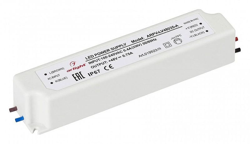 Блок питания с проводом Arlight ARPV-LV 019503(1) цвет Белый