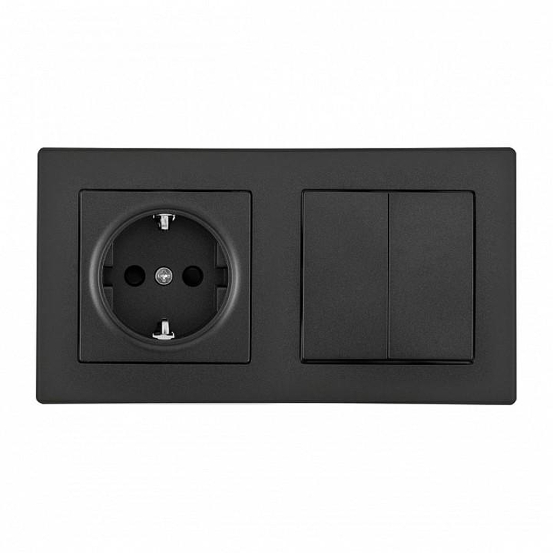 Блок с розеткой и выключателем Arte Milano SET06-2 SET06-2-30-2-40-1 black цвет Черный