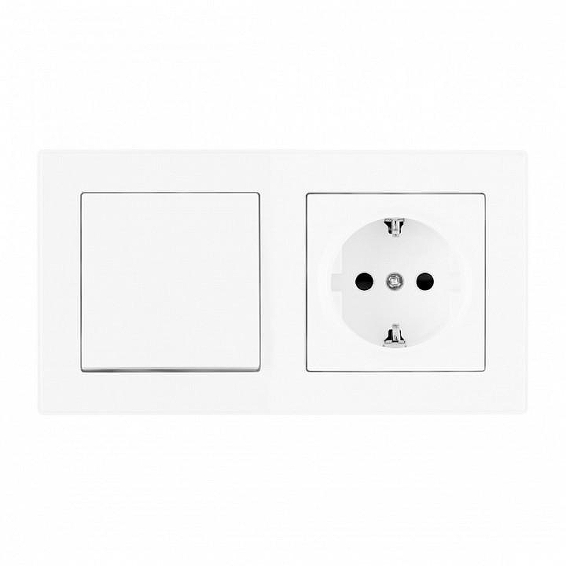 Блок с розеткой и выключателем Arte Milano SET06-2 SET06-2-30-1-40-1 White цвет Белый