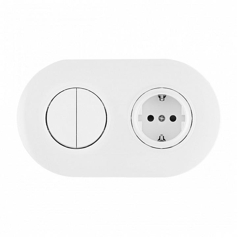 Блок с розеткой и выключателем Arte Milano SET08-2 SET08-2-40-1-30-2 white цвет Белый