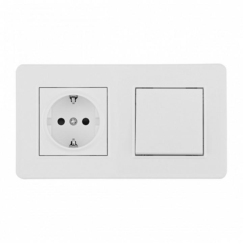Блок с розеткой и выключателем Arte Milano SET16-2 SET16-2-40-1-30-1 white цвет Белый