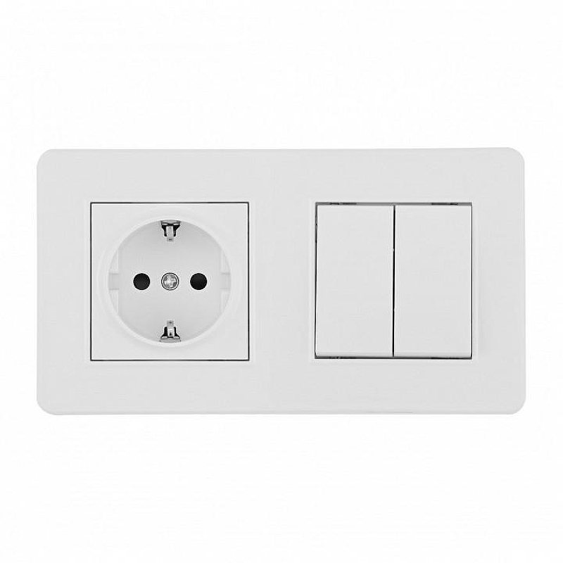 Блок с выключателями двухклавишными Arte Milano SET16-2 SET16-2-40-1-30-2 white цвет Белый