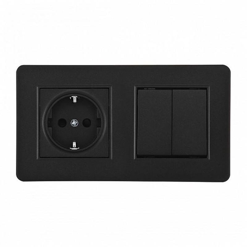 Блок с выключателями двухклавишными Arte Milano SET16-2 SET16-2-40-1-30-2 black цвет Черный