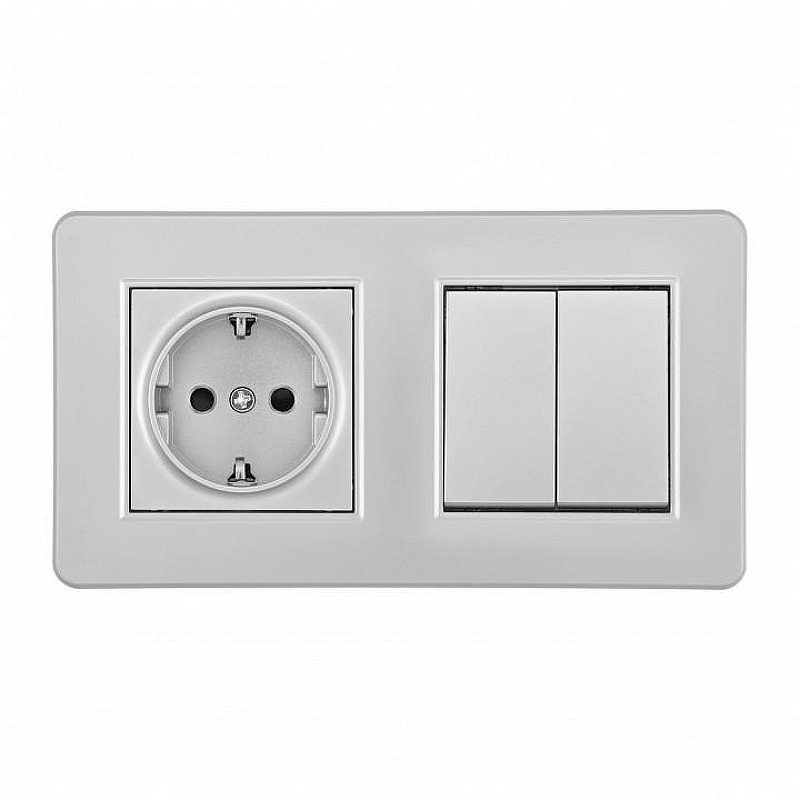 Блок с выключателями двухклавишными Arte Milano SET16-2 SET16-2-40-1-30-2 silver цвет Серебро