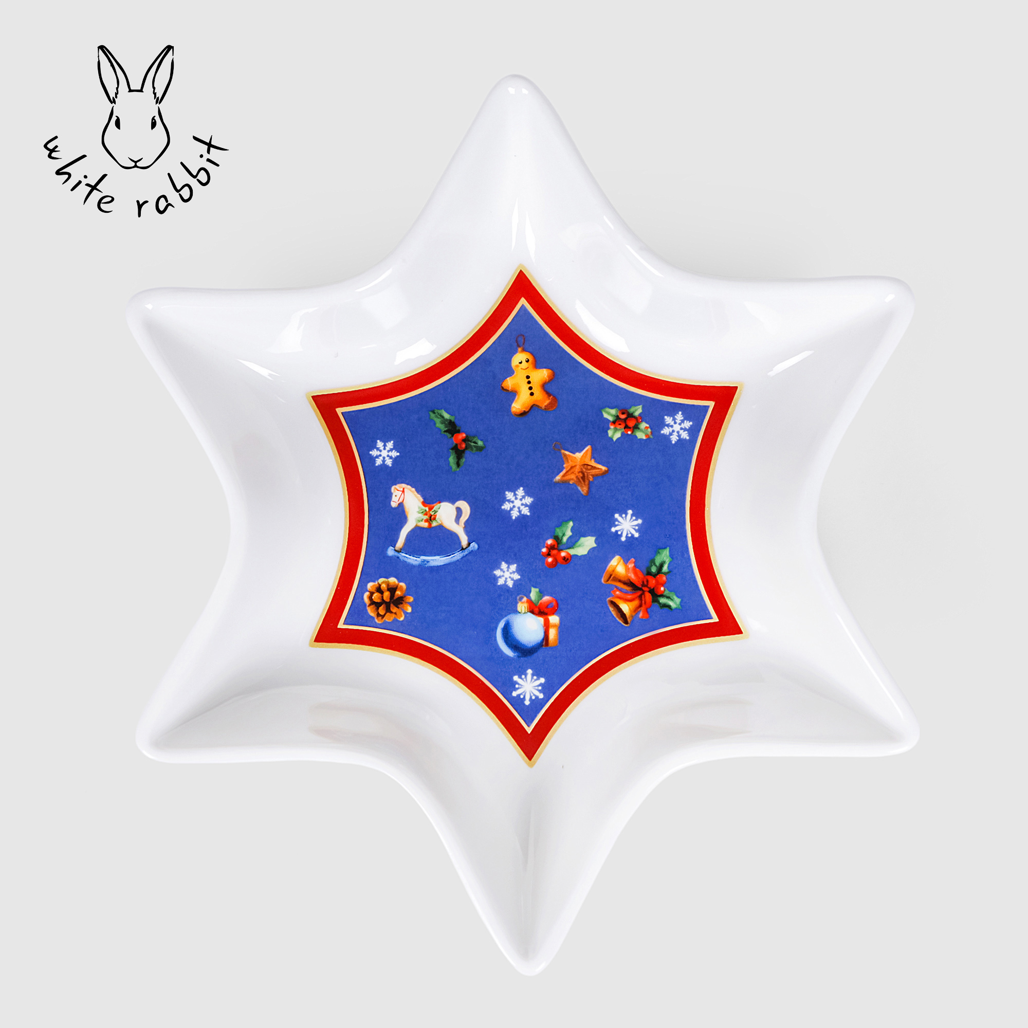 Блюдо сервировочное White Rabbit Christmas звезда 17х17х3 см