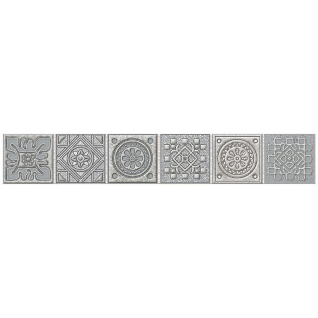 бордюр настенный AZORI Grazia Grey Nefertiti мозаика 40,5х6,2 серый