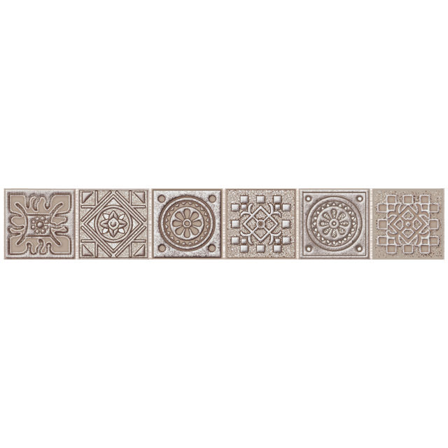 бордюр настенный AZORI Grazia Mocca Nefertiti мозаика 40,5х6,2 коричневый