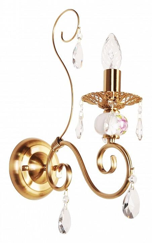 Бра Abrasax 9431 MBK9431/1 BRASS цвет плафона/подвески Прозрачный, цвет арматуры Бронза