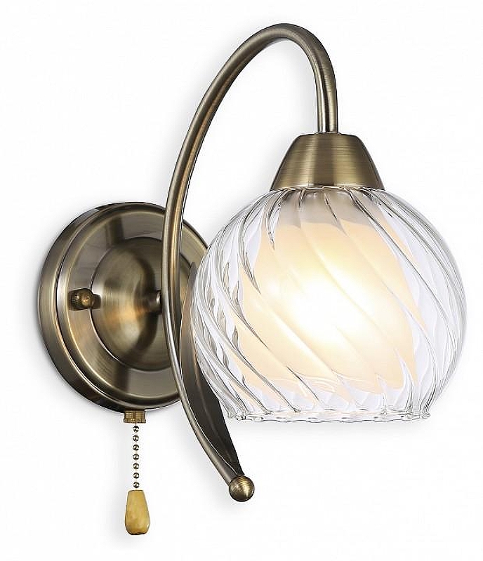Бра Ambrella Light TR TR3076 цвет плафона/подвески Белый, Прозрачный, цвет арматуры Бронза