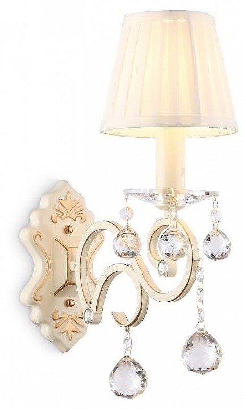Бра Ambrella Light TR TR4562 цвет плафона/подвески Белый, Прозрачный, цвет арматуры Бежевый, Золото