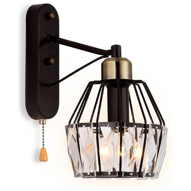 Бра Ambrella Light TR TR5879 цвет плафона/подвески Прозрачный, цвет арматуры Черный