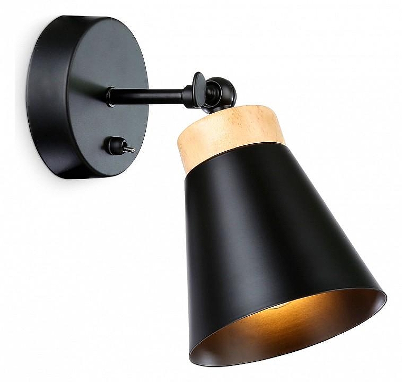 Бра Ambrella Light TR TR8214 цвет плафона/подвески Черный, цвет арматуры Коричневый, Черный