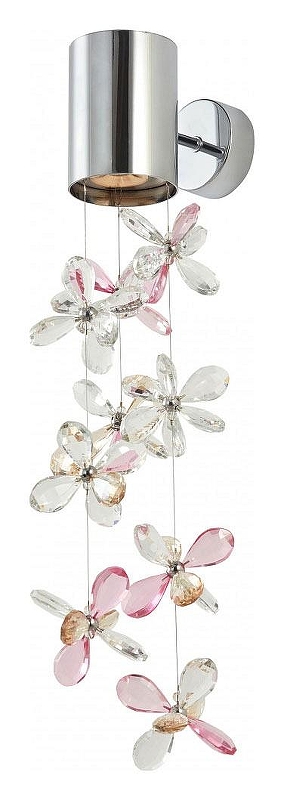 Бра Arte Milano AM-11952B 11952B.D90.H600.LED Ni цвет плафона/подвески Прозрачный, Никель, Розовый, цвет арматуры Никель