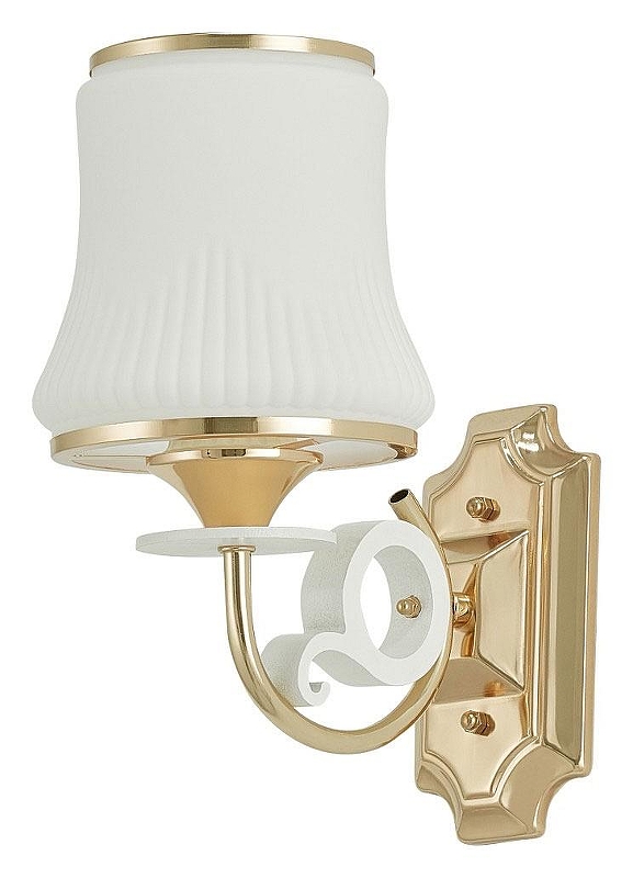Бра Arte Milano Florentia-1097 301097/1W Wh/Gd цвет плафона/подвески Белый, Золото, цвет арматуры Белый, Золото