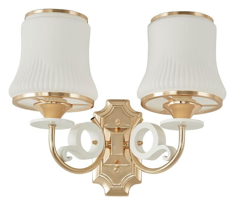 Бра Arte Milano Florentia-1097 301097/2W Wh/Gd цвет плафона/подвески Белый, Золото, цвет арматуры Белый, Золото