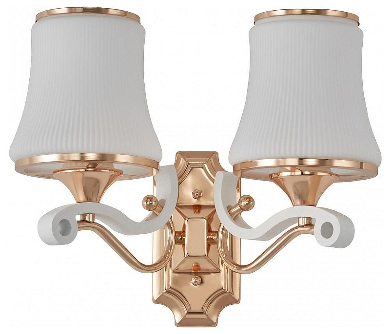 Бра Arte Milano Florentia-3987 303987/2W Wh/Gd цвет плафона/подвески Белый, цвет арматуры Белый, Золото