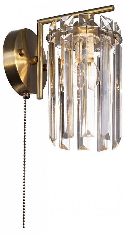 Бра Citilux AX1S CL313413 цвет плафона/подвески Прозрачный, цвет арматуры Бронза