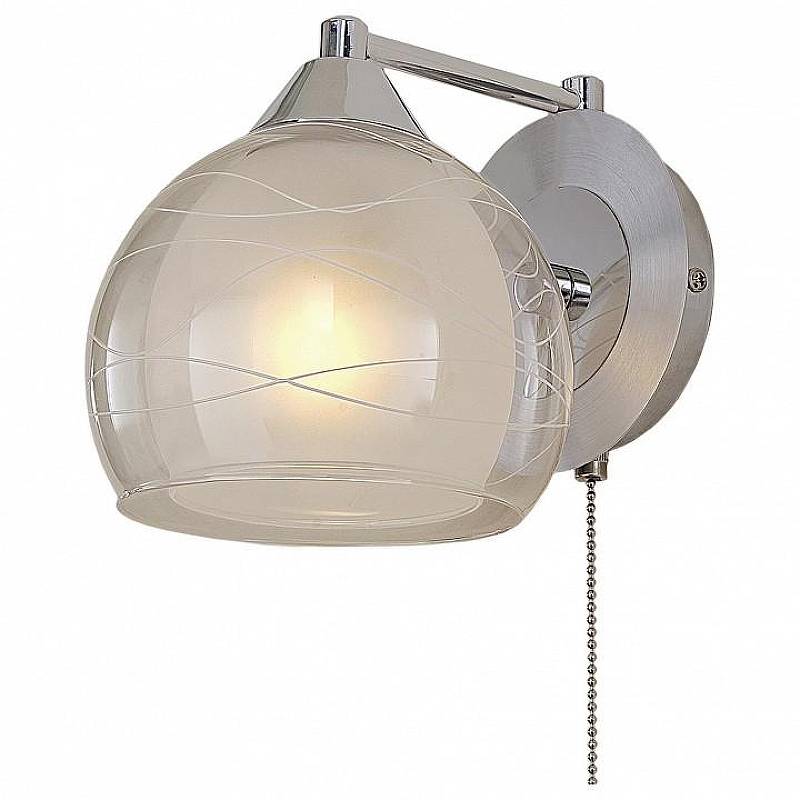 Бра Citilux Буги CL157312 цвет плафона/подвески Белый, Прозрачный, цвет арматуры Серебро, Хром