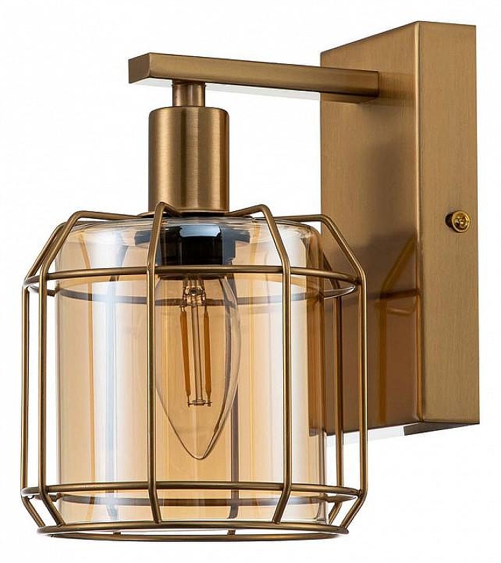 Бра Escada Midland 10188/1A Brass цвет плафона/подвески Янтарный, цвет арматуры Бронза