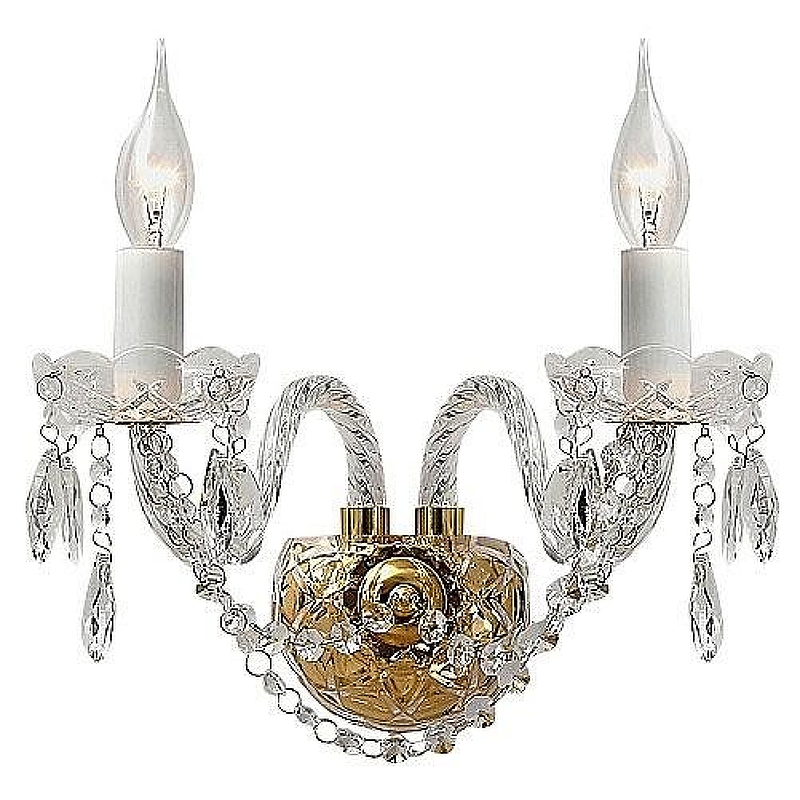 Бра Favourite Monreal 1735-2W цвет плафона/подвески Прозрачный, цвет арматуры Белый, Золото
