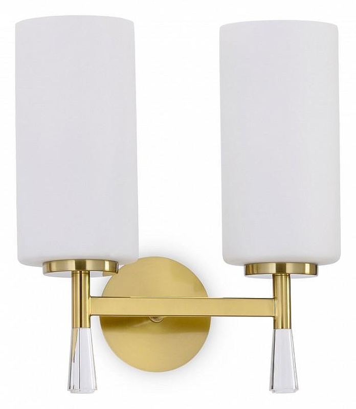 Бра Freya Chic FR2031WL-02BS цвет плафона/подвески Белый, Прозрачный, цвет арматуры Латунь