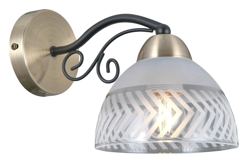 Бра ILLUMICO SPICA IL0435-1WSQ-24 BK AB SPICA цвет плафона/подвески Белый, Прозрачный, цвет арматуры Бронза, Черный