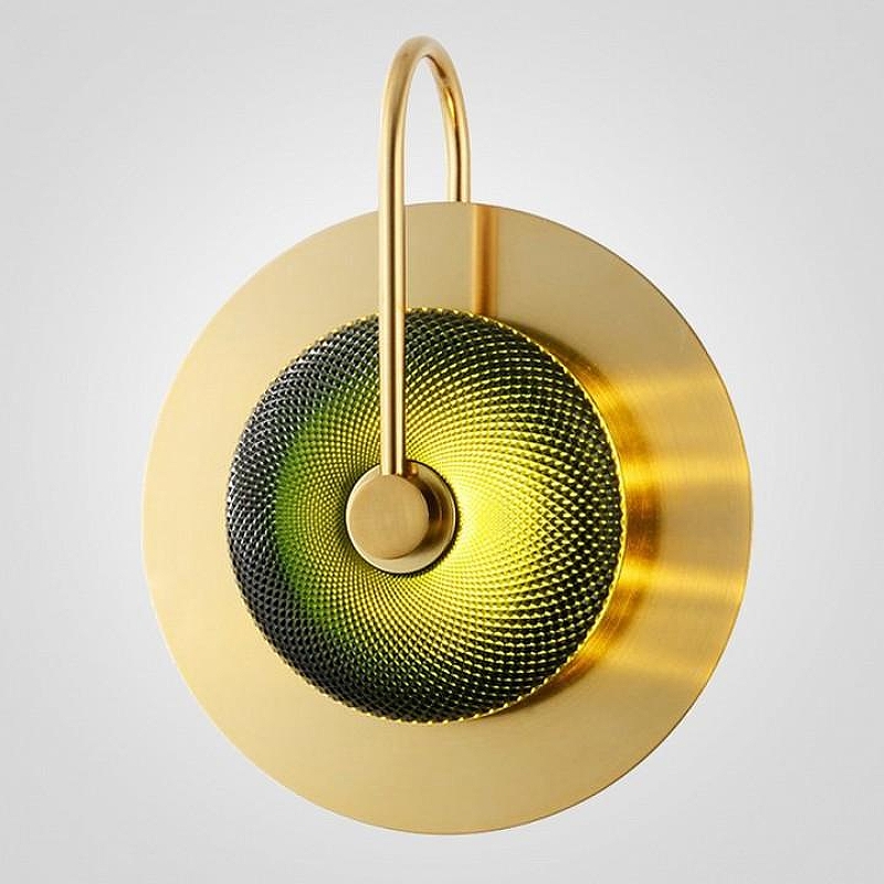 Бра Imperiumloft Green Disk 44,65 цвет плафона/подвески Зеленый, цвет арматуры Латунь