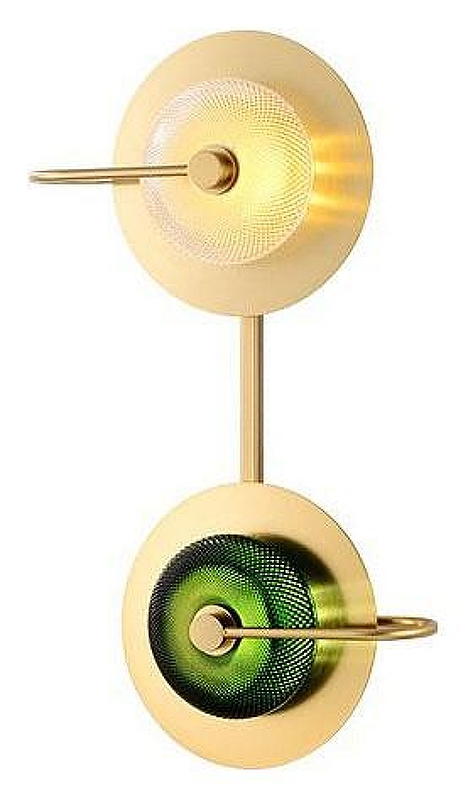 Бра Imperiumloft Green Disk 44,651 цвет плафона/подвески Зеленый, Прозрачный, цвет арматуры Латунь
