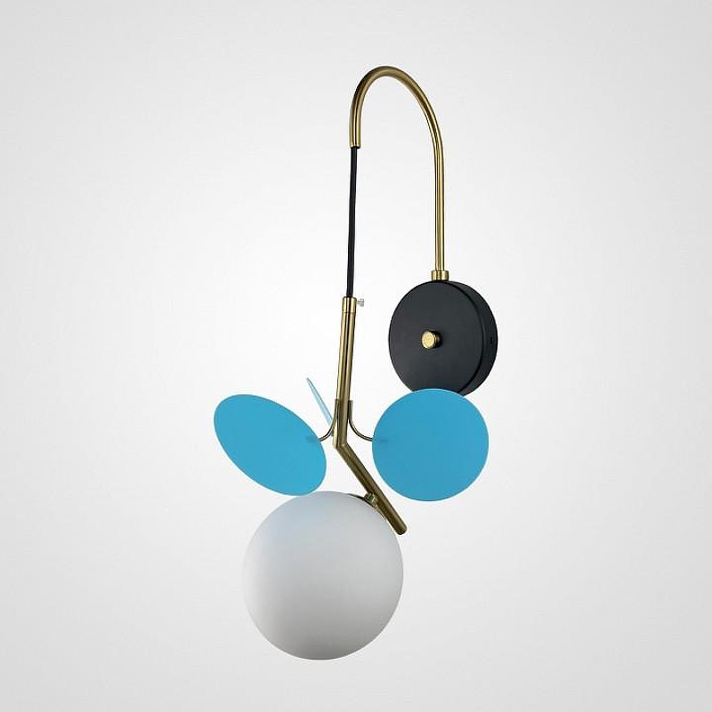 Бра Imperiumloft MATISSE matisse-bluew01 цвет плафона/подвески Белый, Голубой, цвет арматуры Латунь, Черный