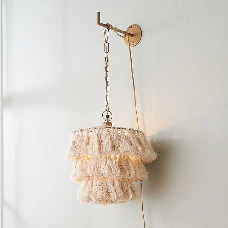 Бра Imperiumloft Tassel TASSEL-WALL01 цвет плафона/подвески Розовый, цвет арматуры Латунь