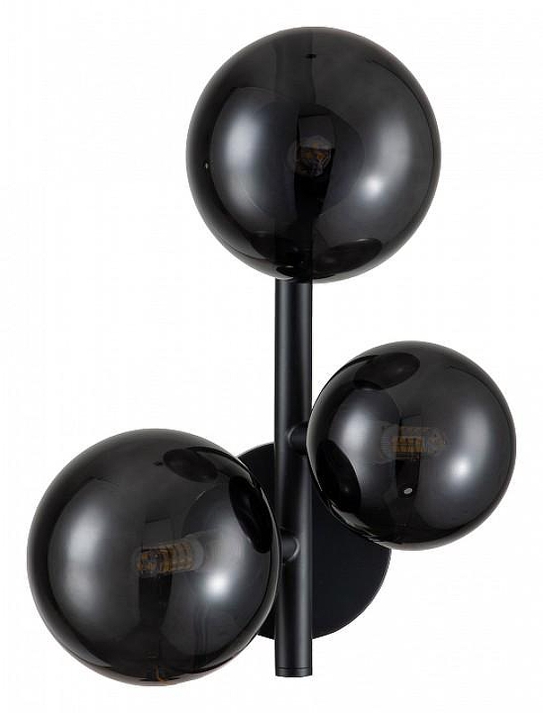 Бра Indigo Molecola 11018/3W Black цвет плафона/подвески Дымчатый, цвет арматуры Черный