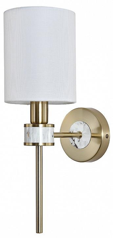 Бра Indigo Poesia 13035/1W Brass цвет плафона/подвески Слоновая кость, цвет арматуры Бронза, Мрамор