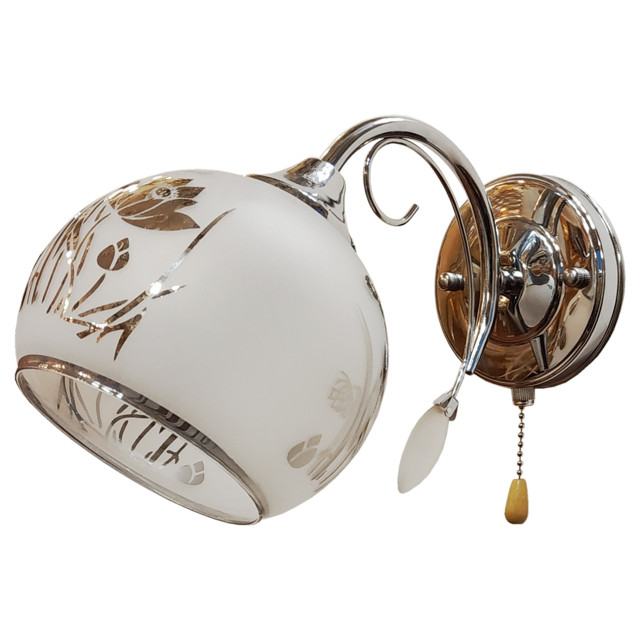 бра Jupiter Lighting Мидоу E27 60Вт стекло хром
