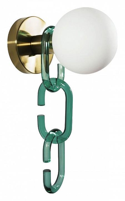 Бра Loft it Cha1n 10128W Green цвет плафона/подвески Белый, цвет арматуры Зеленый, Золото