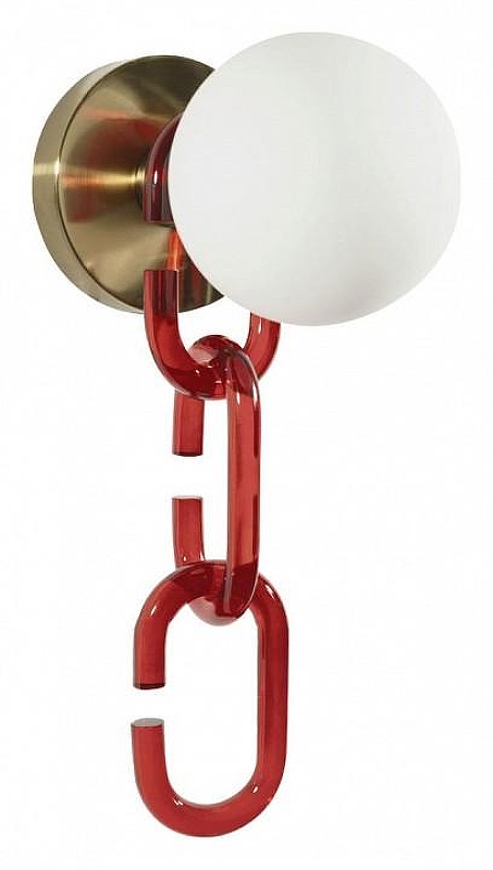 Бра Loft it Cha1n 10128W Red цвет плафона/подвески Белый, цвет арматуры Золото, Красный