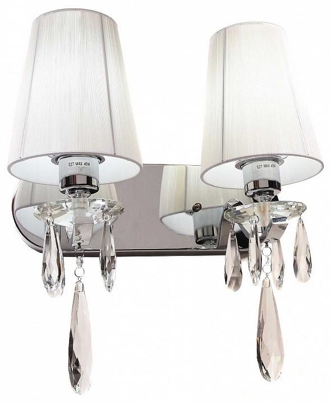 Бра LUMINA DECO Alessia LDW 1726-2W CHR цвет плафона/подвески Белый, Прозрачный, цвет арматуры Хром
