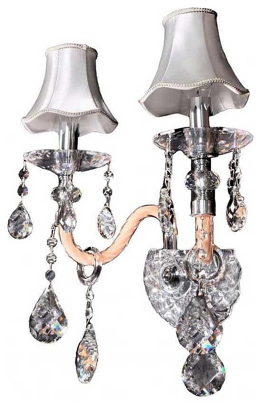 Бра LUMINA DECO Denica LDW 66249-2 WT цвет плафона/подвески Бежевый, Прозрачный, цвет арматуры Бежевый, Прозрачный, Хром